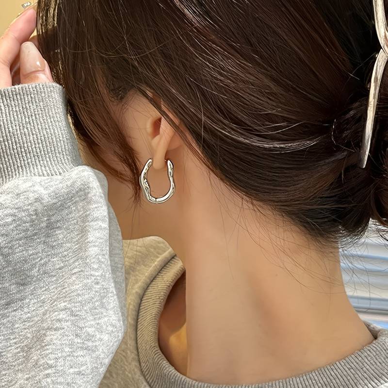 Irregular Hoop Earring - Wavy Hoop Earrings