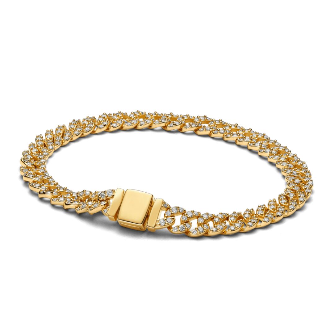 Soraya – Bracelet Cuban Chain made of Moissanite Gold 18K