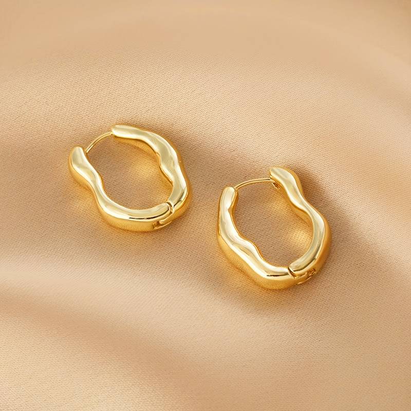 Irregular Hoop Earring - Wavy Hoop Earrings