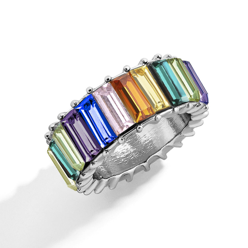 Naya – Geometric Trend Ring crafted from Colorful Alloy