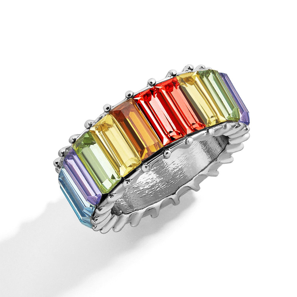 Naya – Geometric Trend Ring crafted from Colorful Alloy