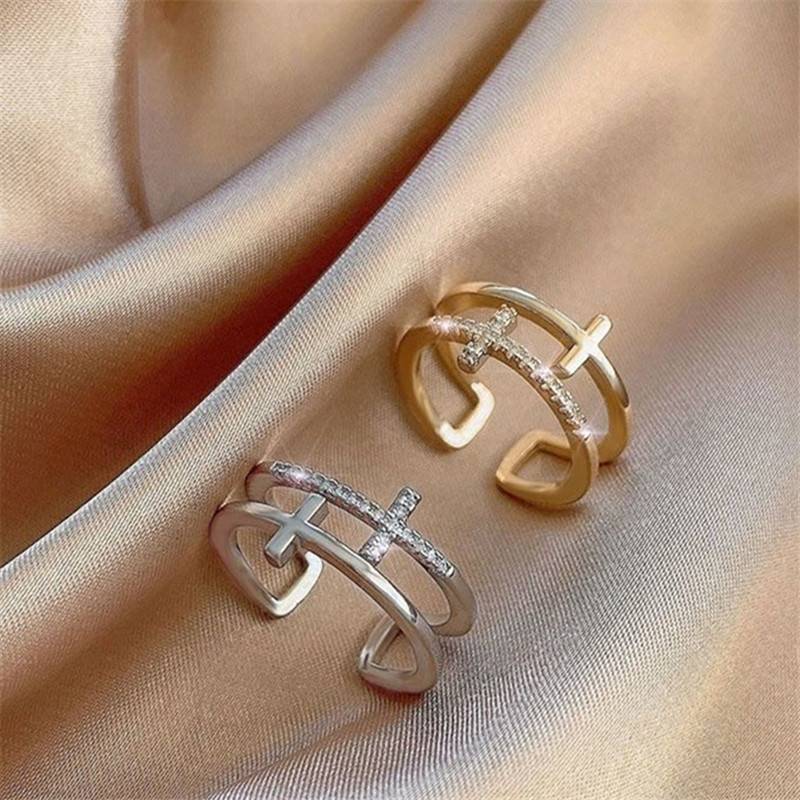 Double Bar - Elegant Cross Ring