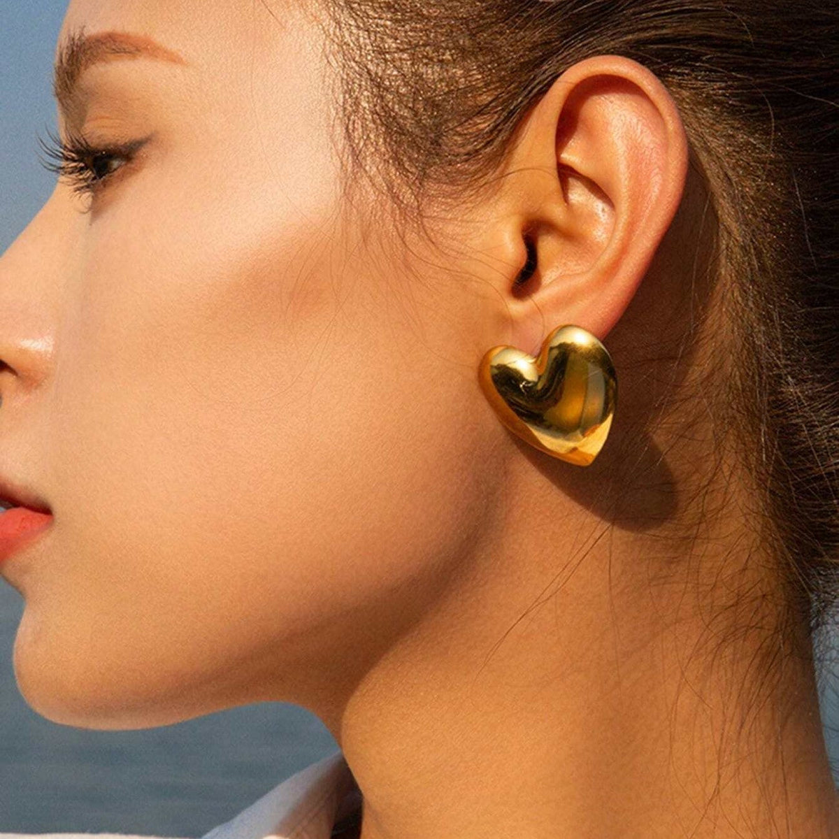 Large Heart Shape - Earrings