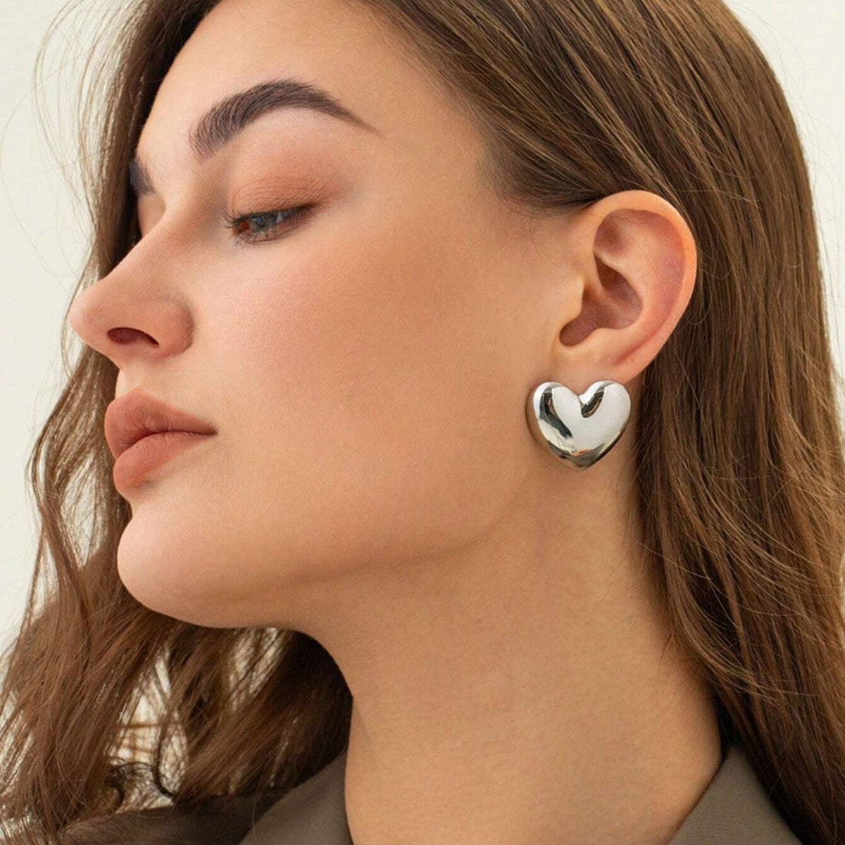 Large Heart Shape - Earrings