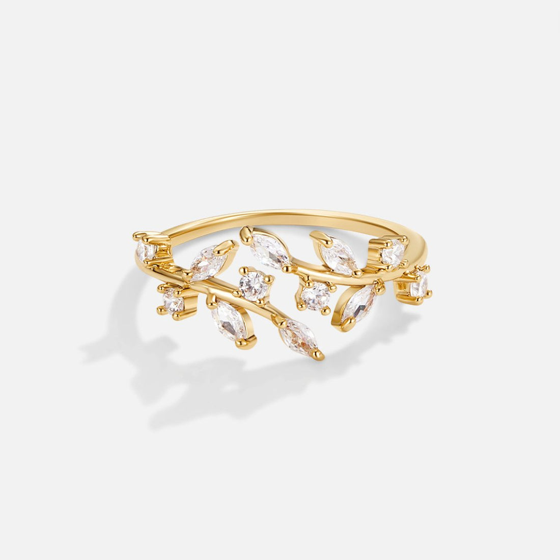 Aretha – Ring Vine Crystal in 18K Gold