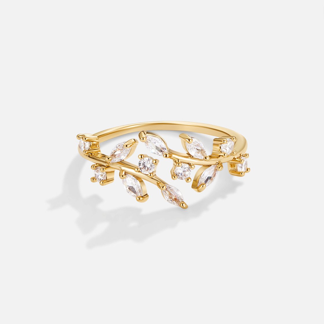 Aretha – Ring Vine Crystal in 18K Gold