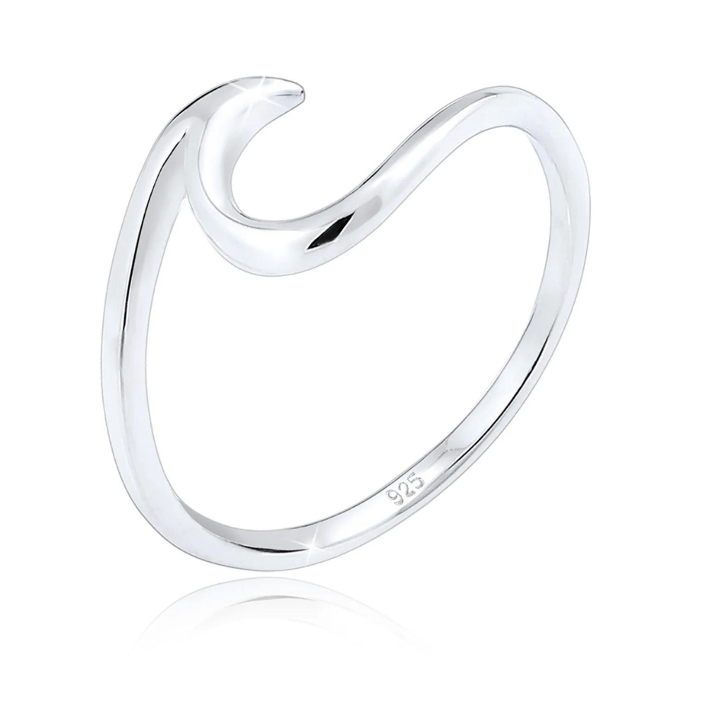 Sleek Wave Ring - Silver Wave-Designed Ring