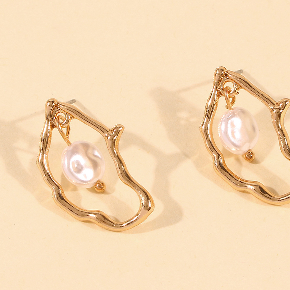 Unique Pearl Earrings - Drop Pearl Studs