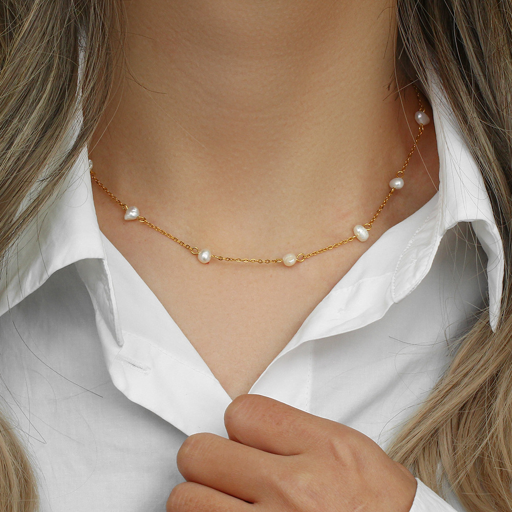 Gold Pearl Necklace - Daily Necklace
