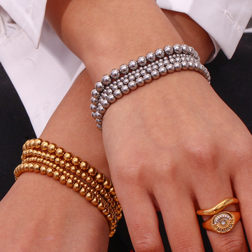 Crea - Metallic Stackable Fashion Gold Bracelet (4mm)