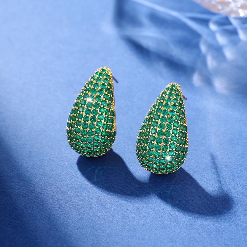 Drop Diamond Ear Studs - Inlay Diamond Earring