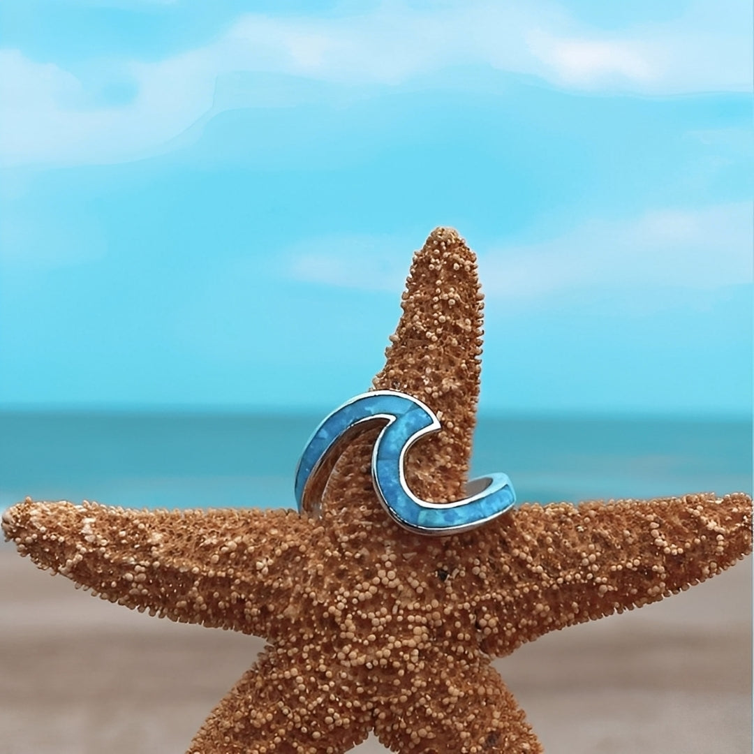 Neri – Wave Ring Silver & Opal