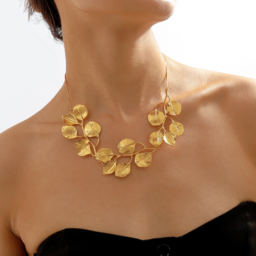 Golden Leaf - Vintage Fig Leaf Necklace