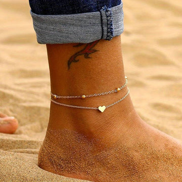 Mini Heart Anklet - Double Layered Love Anklet