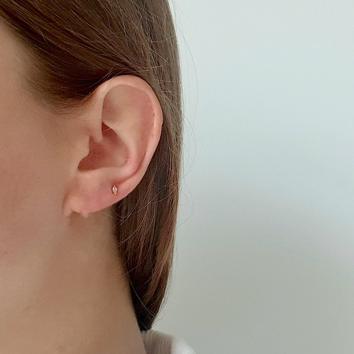 Sage - Small Marquise Stud Earrings