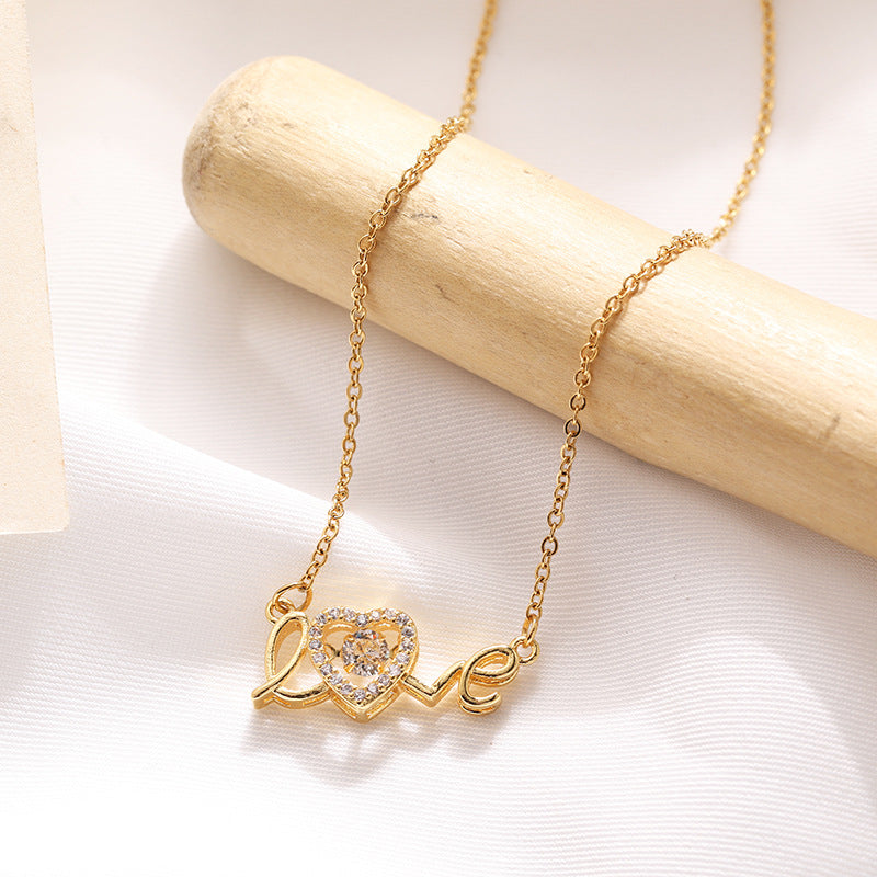 Love Spelled - Pendant necklace expressing love