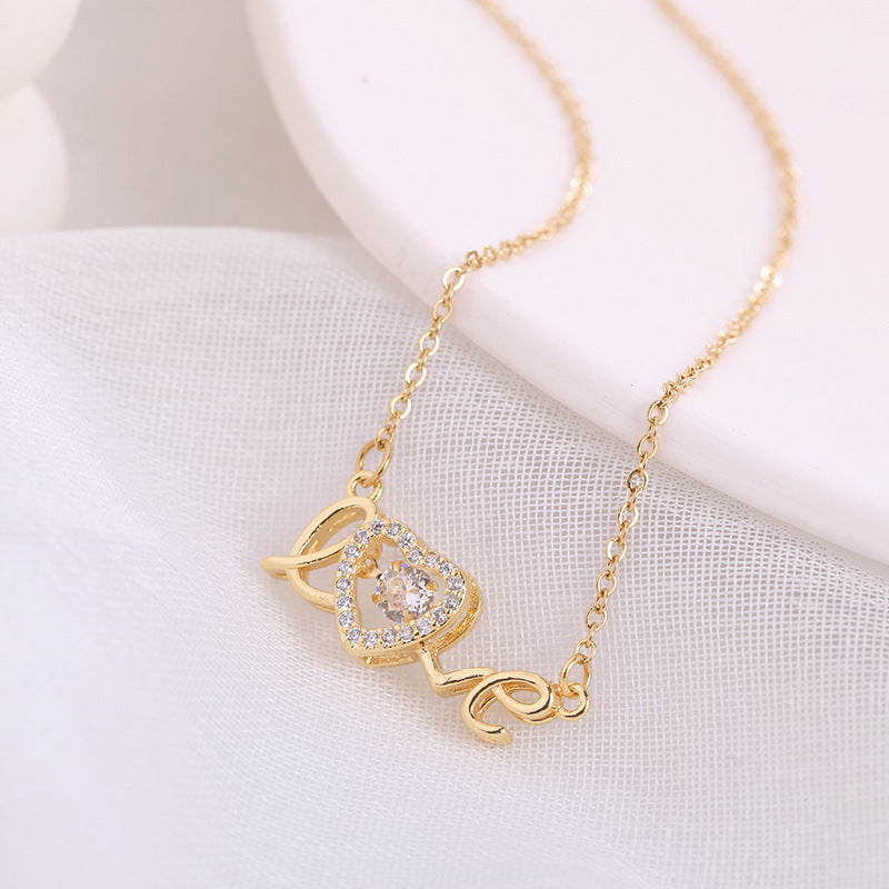 Love Spelled - Pendant necklace expressing love