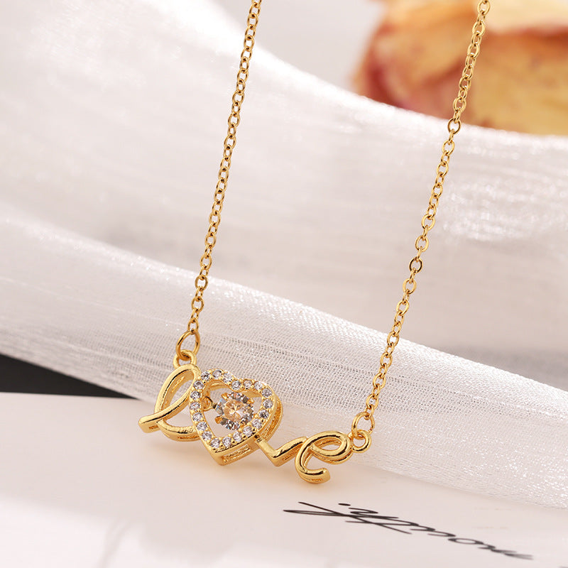 Love Spelled - Pendant necklace expressing love