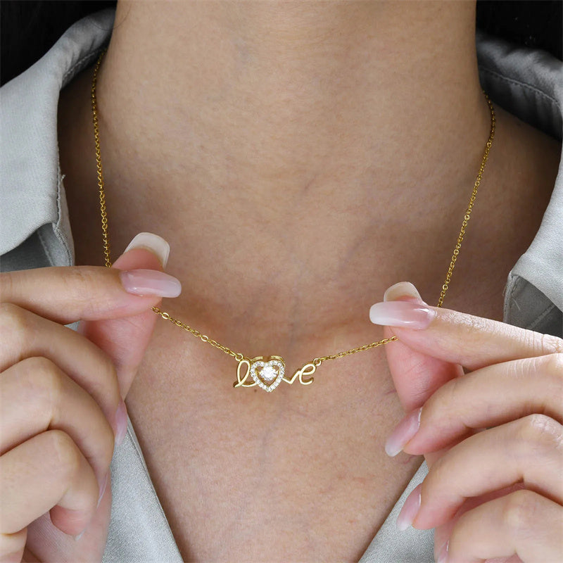 Love Spelled - Pendant necklace expressing love