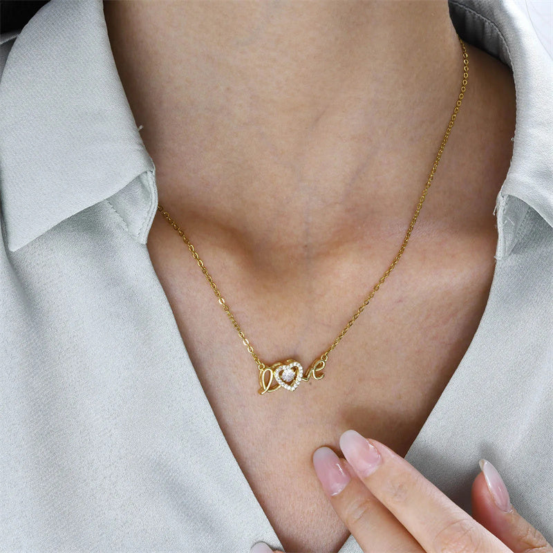 Love Spelled - Pendant necklace expressing love