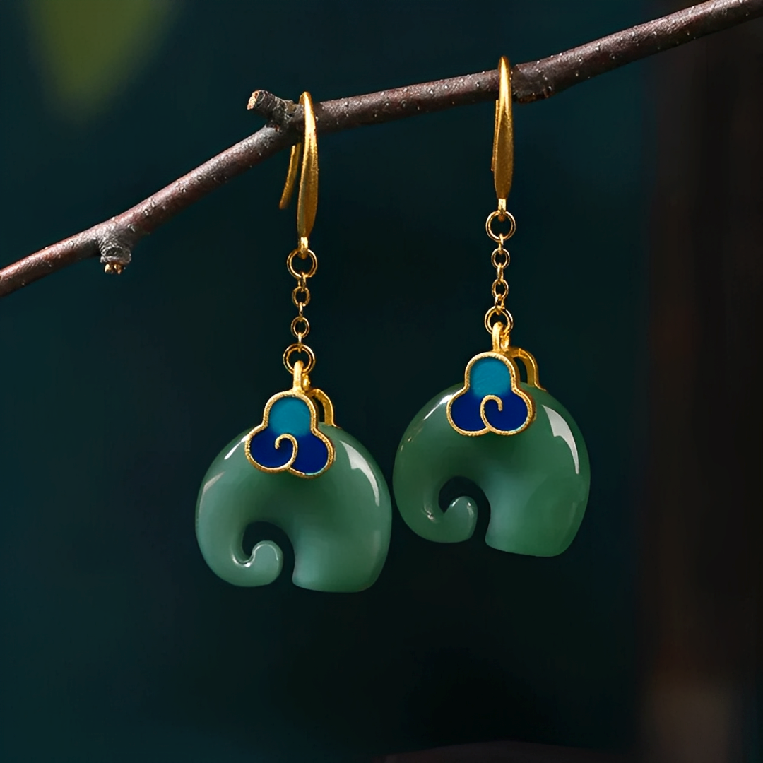 Elly – Chic Earrings Featuring Green Retro Detail