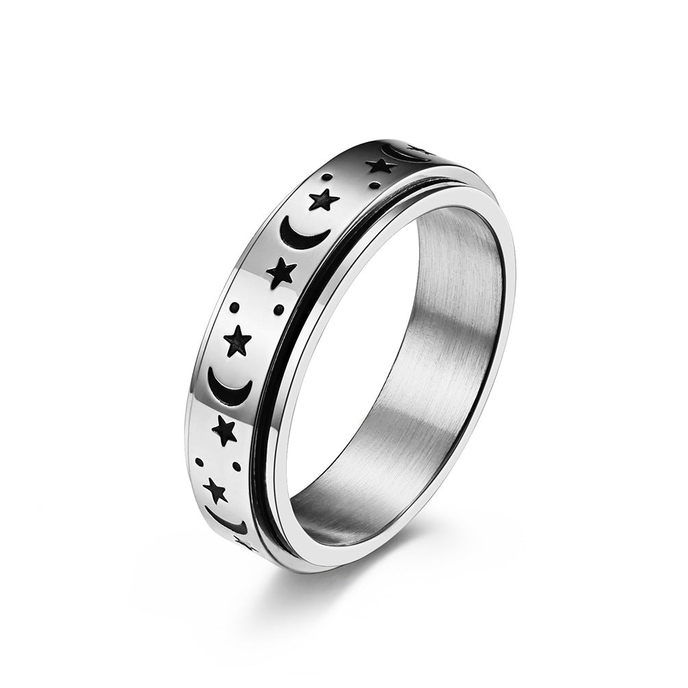 Astrid – Celestial Ring with Moon and Star
