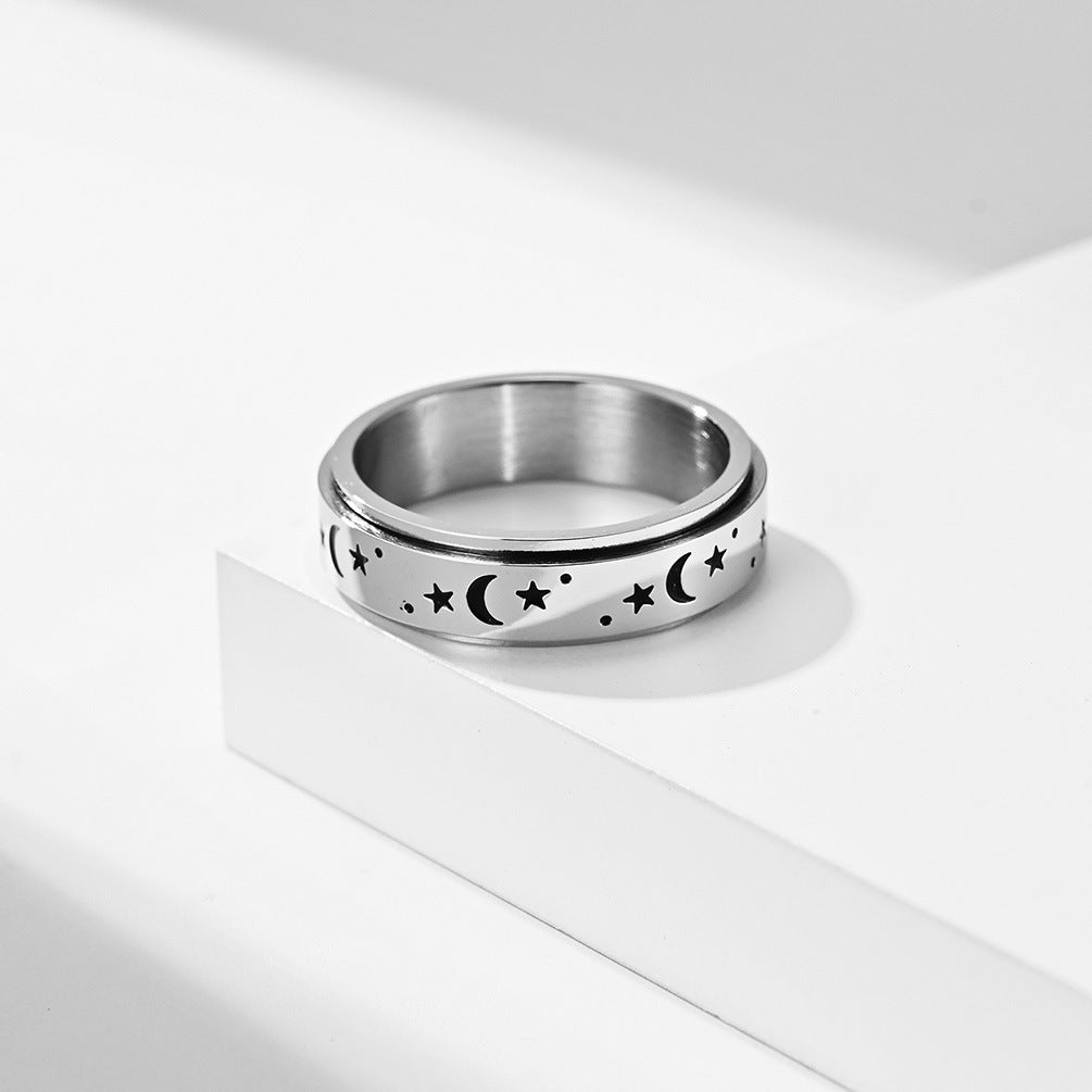 Astrid – Celestial Ring with Moon and Star