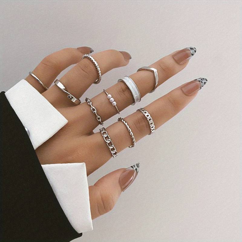 10 pieces stylish rings - Trendy Mix & Match Rings
