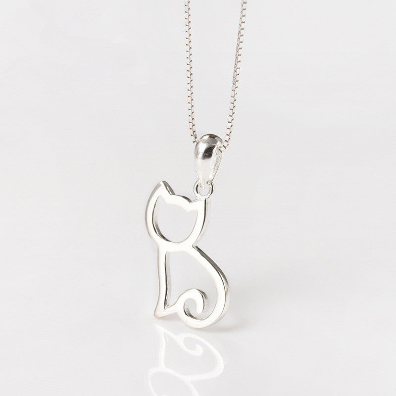 Adorable cat pendant - hollow necklace
