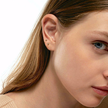 Paloma - Mini bezel huggie earrings