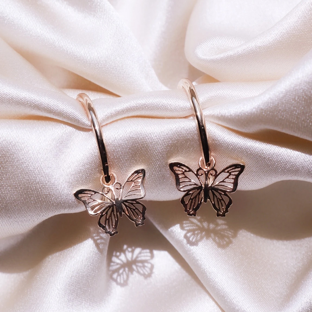 Earrings featuring Butterfly Design - Hollow Style
