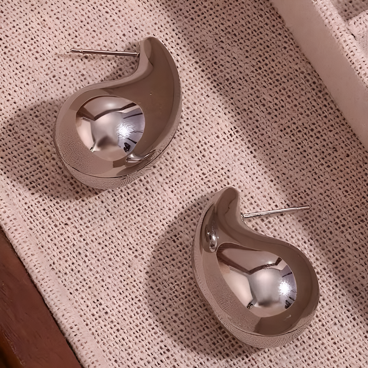 Chunky Waterdrop Earrings - Oversized Gold Studs