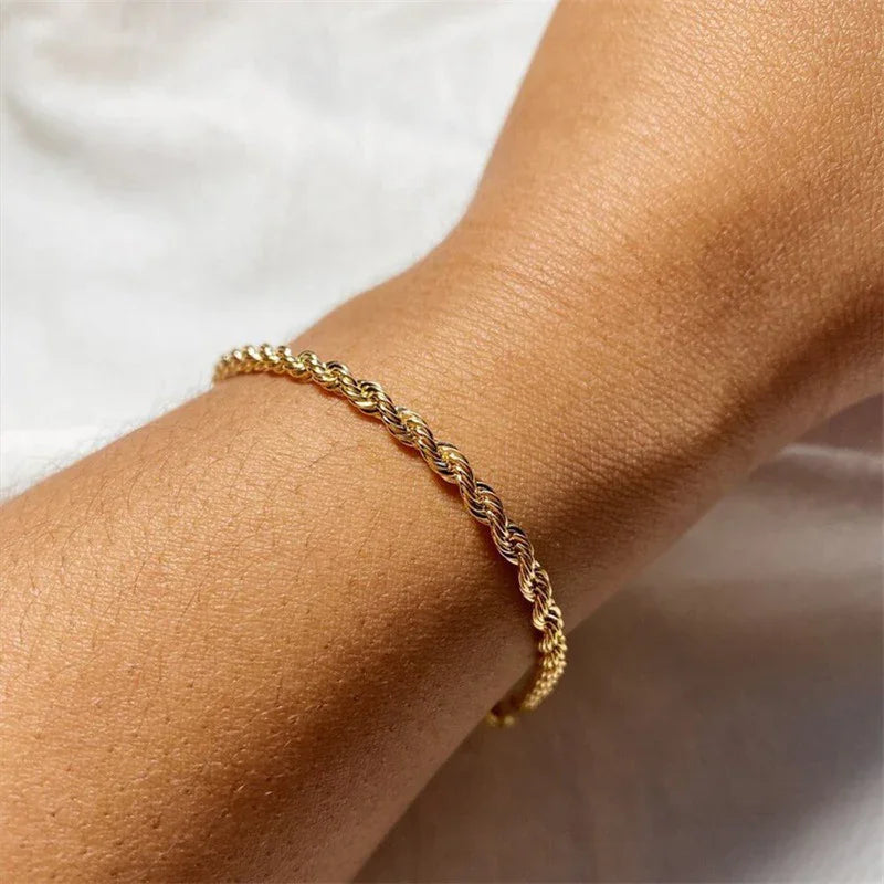 Gigi – Bracelet Rope Links Gold Elegant