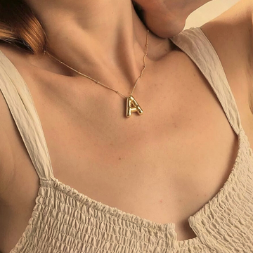 Balloon Gold Initials Necklace