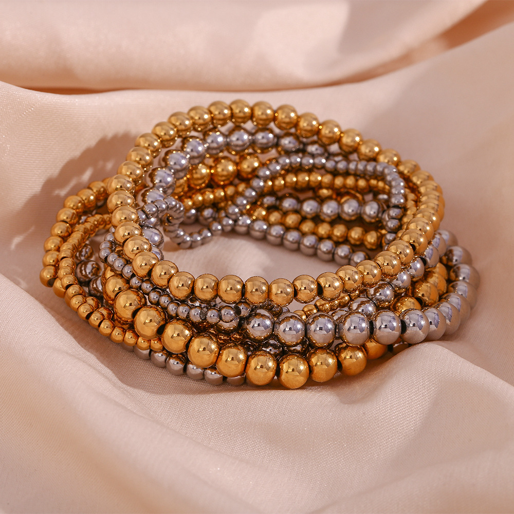 Crea - Metallic Stackable Fashion Gold Bracelet (4mm)