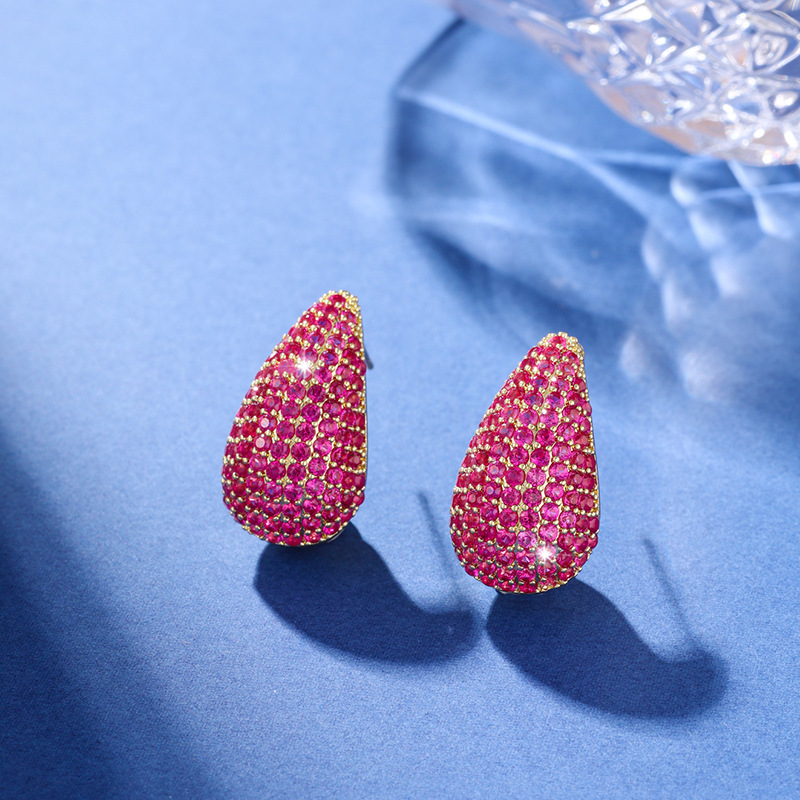 Drop Diamond Ear Studs - Inlay Diamond Earring