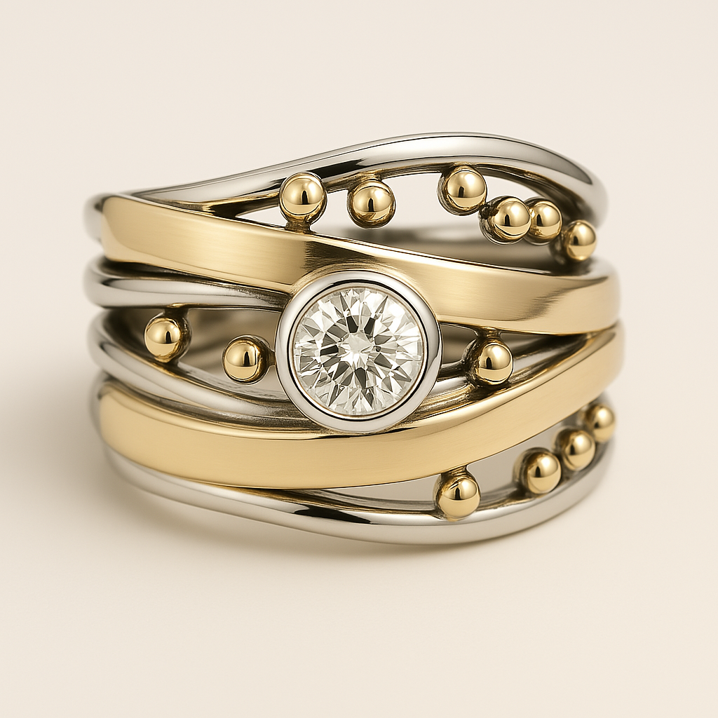 Dalia – Vintage Golden Ring with Set Zirconia