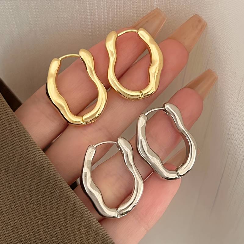 Irregular Hoop Earring - Wavy Hoop Earrings