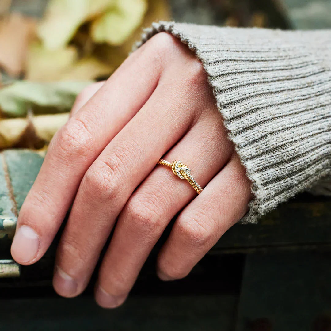 Mother & Daughter Connection Ring - Ring with 2 Strands and Knot