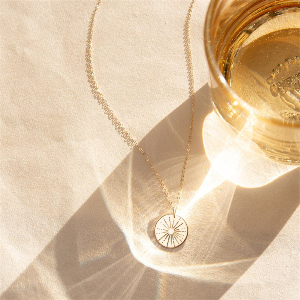 Sunbeam Necklace - Small Pendant Necklace Featuring Sun Design