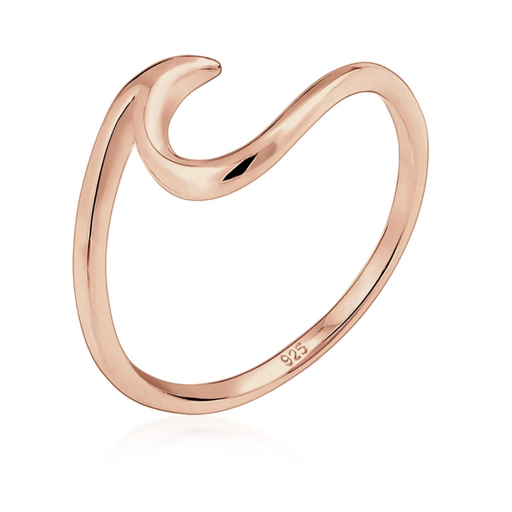 Sleek Wave Ring - Silver Wave-Designed Ring