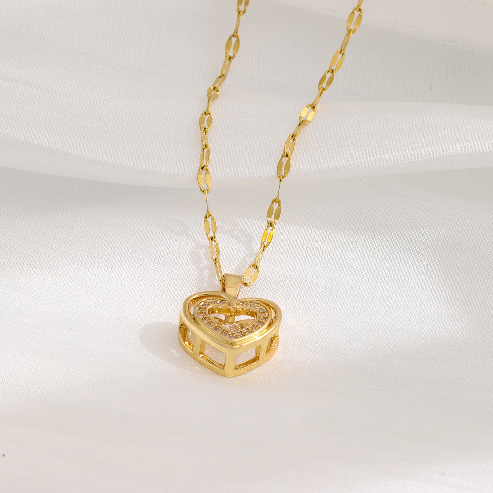 Double Layer Necklace with Love Heart Pendant