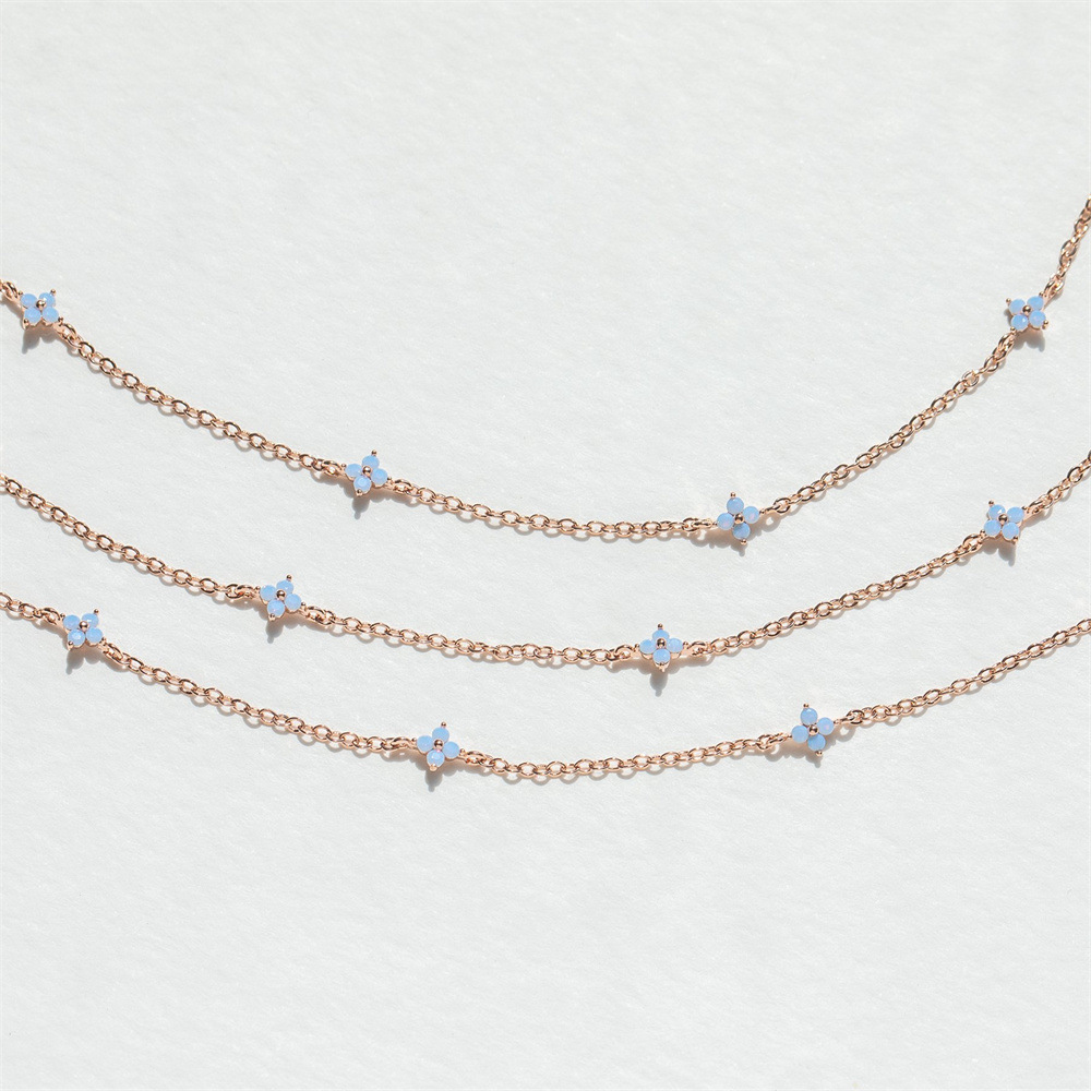Clover CZ Flower - Inlay Necklace