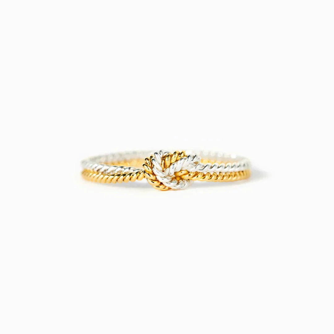 Mother & Daughter Connection Ring - Ring with 2 Strands and Knot