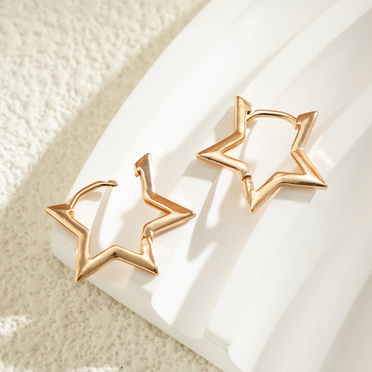 Star Huggie Earrings - Star Hoop