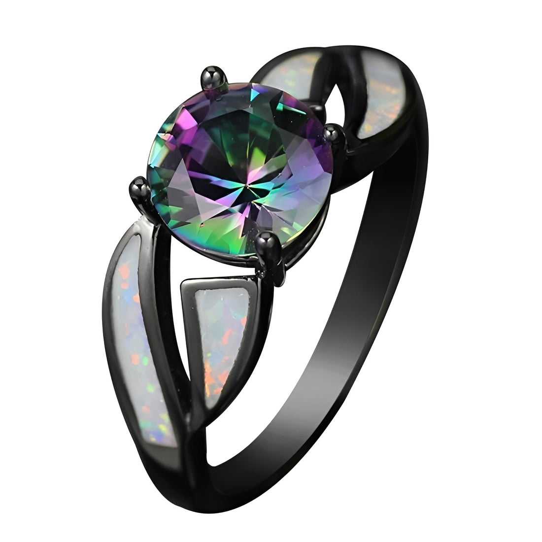 Mirella – Ring featuring Rainbow Opal and Topaz