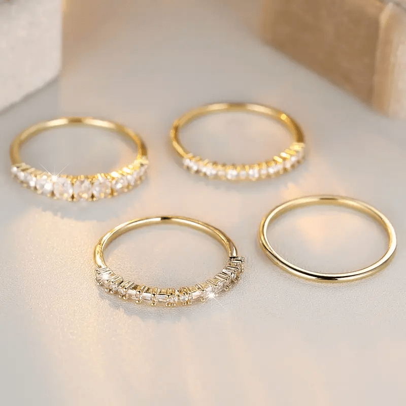 Elyna – Stylish Gold Rings with Zircon Stones