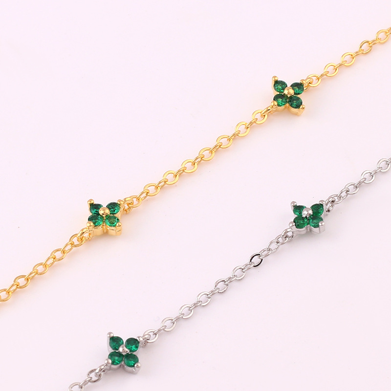 Clover CZ Flower - Inlay Necklace