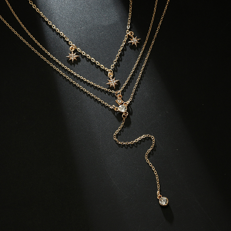 Boho Crystal Star - Charms Layered Necklace
