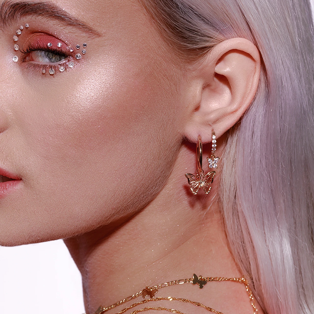 Earrings featuring Butterfly Design - Hollow Style